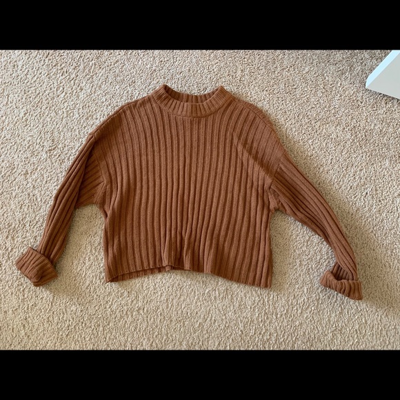 Brown American Eagle Crop Sweater - Picture 5 of 6